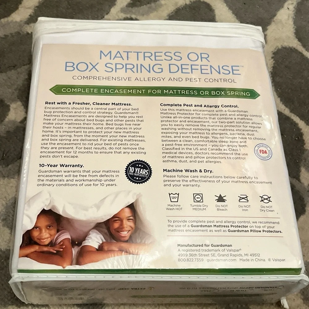 New Guardsman Mattress OR Box Spring Encasement Size Twin XL Extra Deep Allergy